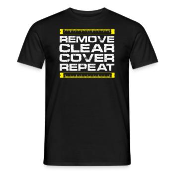 Remove Clear Cover Repeat - Men's T-Shirt - black - Front - AI Model Male 178 light (178cm)