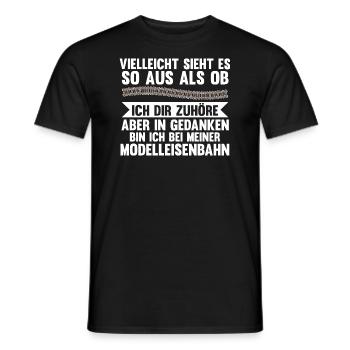Dampflok Eisenbahner Modelleisenbahn Eisenbahn - Männer T-Shirt - Schwarz - Vorne - AI Model Male 178 light (178cm)