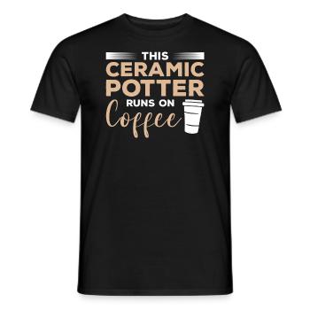 This Ceramic Runs On Coffee Pottery - Männer T-Shirt - Schwarz - Vorne - AI Model Male 178 light (178cm)