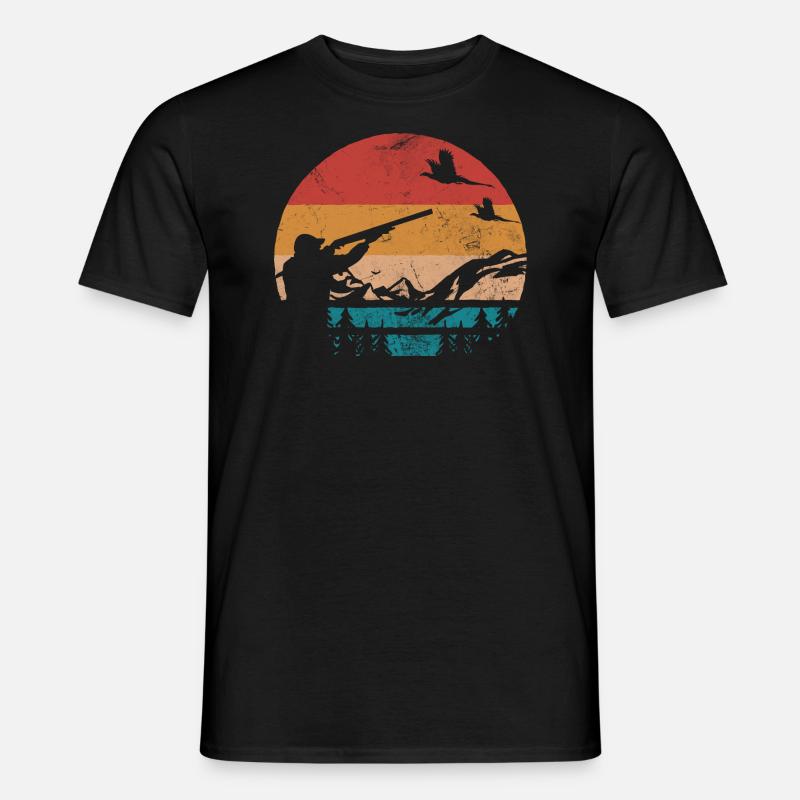Pheasant hunter Retro - Men’s T-shirt - black