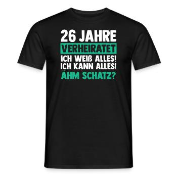 Ehe Jadehochzeit 26 Jahre Verheiratet Hochzeitstag - Männer T-Shirt - Schwarz - Vorne - AI Model Male 178 light (178cm)