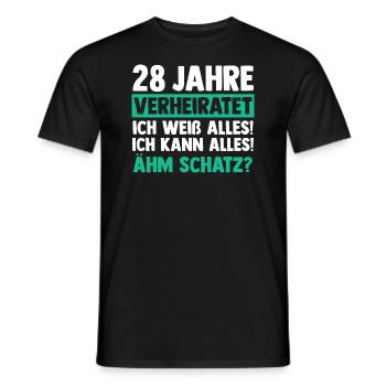 Ehe Nelkenhochzeit 28 Jahre Verheiratet Hochzeitst - Männer T-Shirt - Schwarz - Vorne - AI Model Male 178 light (178cm)