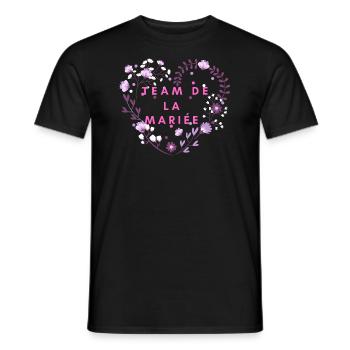 Blumenherz Braut Team - Männer T-Shirt - Schwarz - Vorne - AI Model Male 178 light (178cm)