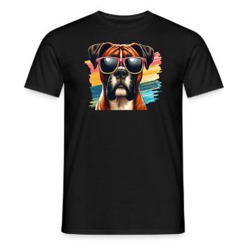 Niedliche Boxer-Hund-Kunst - Männer T-Shirt - Schwarz - Vorne - AI Model Male 178 light (178cm)