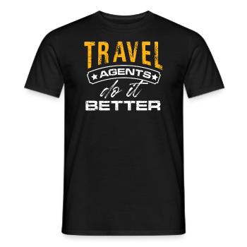 Les agents de voyages s’en sortent mieux pour planifier leurs vacances - T-shirt homme - noir - Devant - AI Model Male 178 light (178cm)