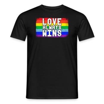 L’amour gagne toujours L’amour gagne toujours Drapeau - T-shirt homme - noir - Devant - AI Model Male 178 light (178cm)