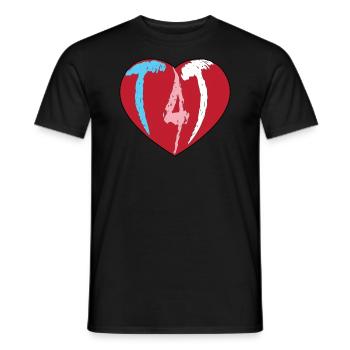 T4T Heart - Men's T-Shirt - black - Front - AI Model Male 178 light (178cm)