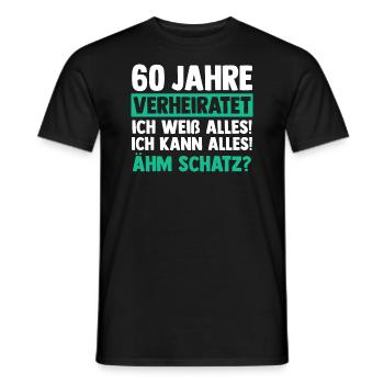 Mariage Noces de diamant 60 ans de mariage Hochz - T-shirt homme - noir - Devant - AI Model Male 178 light (178cm)