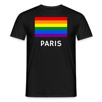 Pride Flagge Paris Schwul Regenbogen LGBTQ Queer Lesbe - Männer T-Shirt - Schwarz - Vorne - AI Model Male 178 light (178cm)