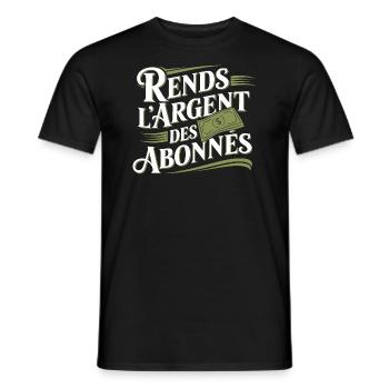 Rends l'argent des abonnés - T-shirt homme - noir - Devant - AI Model Male 178 light (178cm)