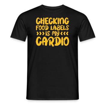 Vérifier les étiquettes des aliments est mon intolérance alimentaire cardio - T-shirt homme - noir - Devant - AI Model Male 178 light (178cm)