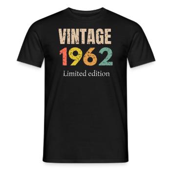 Jahrgang 1962 Limitierte Auflage - Männer T-Shirt - Schwarz - Vorne - AI Model Male 178 light (178cm)