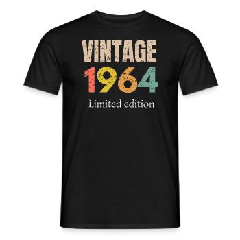 Vintage 1964 Limited Edition - Anniversary - Men's T-Shirt - black - Front - AI Model Male 178 light (178cm)