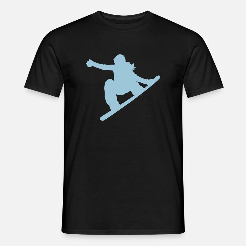 Snowboard - Männer T-Shirt - Schwarz