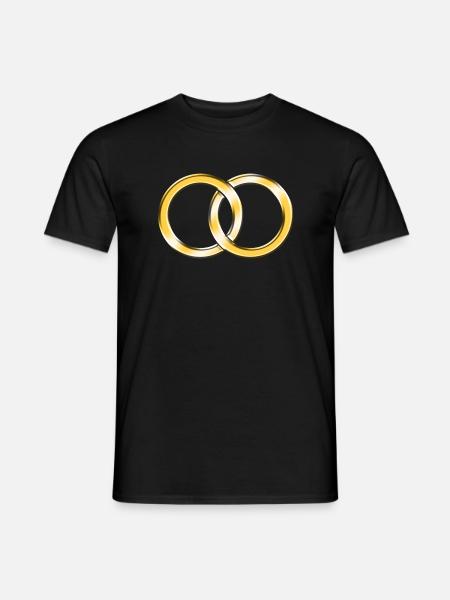 Ehe-Ringe - Männer T-Shirt - Schwarz