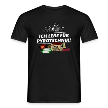 Feuerwerk Lebe fuer Pyro Silvester - Männer T-Shirt - Schwarz - Vorne - AI Model Male 178 light (178cm)