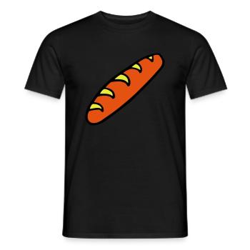 bread baguette baker food bakery - Men's T-Shirt - black - Front - AI Model Male 178 light (178cm)