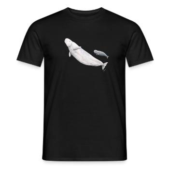 Beluga weiß und ihr Kalb - Beluga und Kalb - Männer T-Shirt - Schwarz - Vorne - AI Model Male 178 light (178cm)