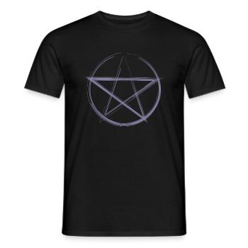 Croquis du Pentagramme violet - T-shirt homme - noir - Devant - AI Model Male 178 light (178cm)