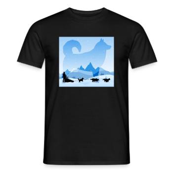 chiens de traineau - T-shirt homme - noir - Devant - AI Model Male 178 light (178cm)