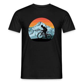 VTT Vélo montagnes Montagnes vintage - T-shirt homme - noir - Devant - AI Model Male 178 light (178cm)