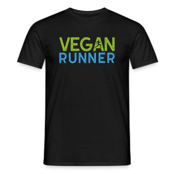 Vegan runner gift plants saying - Men's T-Shirt - black - Front - AI Model Male 178 light (178cm)