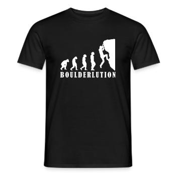 Bouldern Klettern Evolution Bergsteiger Geschenk - Männer T-Shirt - Schwarz - Vorne - AI Model Male 178 light (178cm)