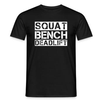 Squat bench deadlift Fitness style de vie cadeau - T-shirt homme - noir - Devant - AI Model Male 178 light (178cm)