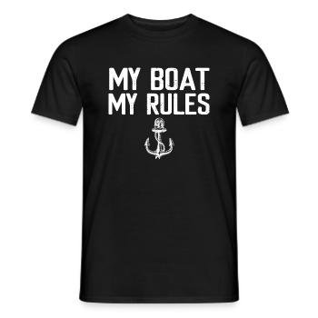 My Boat My Rules Funny Cool Lake Summer Boat - Men's T-Shirt - black - Front - AI Model Male 178 light (178cm)