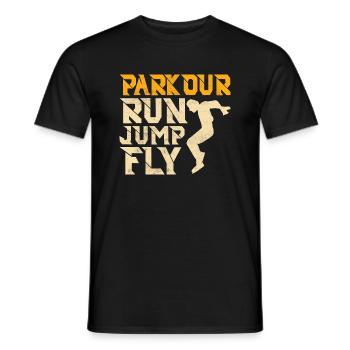 Parkour Run Jump Fly Free Running Traceur - Männer T-Shirt - Schwarz - Vorne - AI Model Male 178 light (178cm)