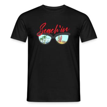 beachin beach sunglasses Design for a beach - Men's T-Shirt - black - Front - AI Model Male 178 light (178cm)