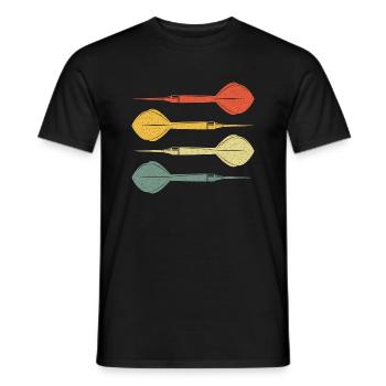 Fléchettes Dart vintage rétro - T-shirt homme - noir - Devant - AI Model Male 178 light (178cm)