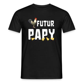 Futur Papy Coq avec Poussins Humour Grossesse - T-shirt homme - noir - Devant - AI Model Male 178 light (178cm)