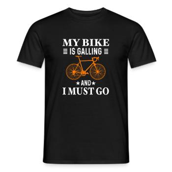 My Bike Is Calling And I Must Go Funny BIKE - Men's T-Shirt - black - Front - AI Model Male 178 light (178cm)