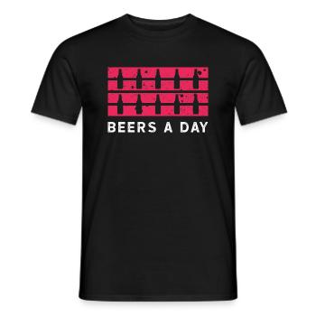 Bière par jour - T-shirt homme - noir - Devant - AI Model Male 178 light (178cm)