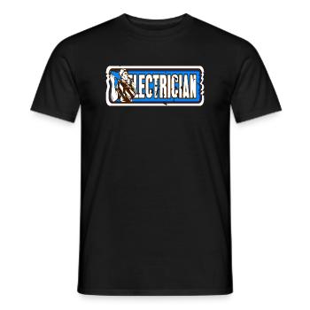 Cool Retro Electrician Designs T-Shirt - Men's T-Shirt - black - Front - AI Model Male 178 light (178cm)
