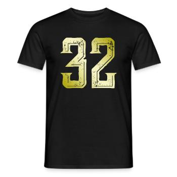 32 Number Symbol - Men's T-Shirt - black - Front - AI Model Male 178 light (178cm)