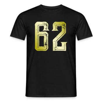 62 number symbol - Men's T-Shirt - black - Front - AI Model Male 178 light (178cm)