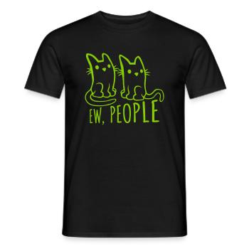 Funny cats ew people - Men's T-Shirt - black - Front - AI Model Male 178 light (178cm)