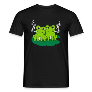 Joint smoke 2 frogs - Men's T-Shirt - black - Front - AI Model Male 178 light (178cm)