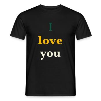 Je t'aime - T-shirt homme - noir - Devant - AI Model Male 178 light (178cm)