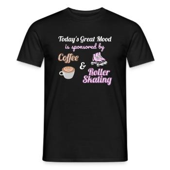 Roller Skating Inline Skating Inline Skates - Men's T-Shirt - black - Front - AI Model Male 178 light (178cm)