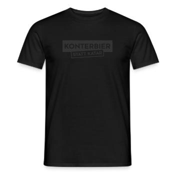 WM Quatar - Konterbier statt Katar - Männer T-Shirt - Schwarz - Vorne - AI Model Male 178 light (178cm)
