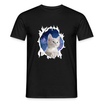 Cute 3D Kitten Cat - Gift - Men's T-Shirt - black - Front - AI Model Male 178 light (178cm)