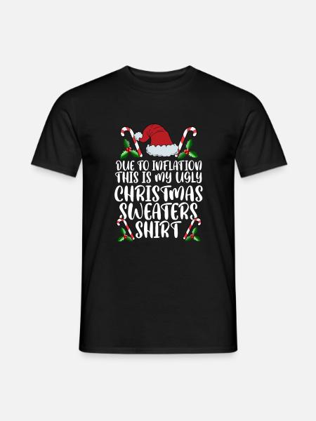 A causa dell'inflazione divertente maglione di Natale Xmas Men - T-shirt uomo - nero