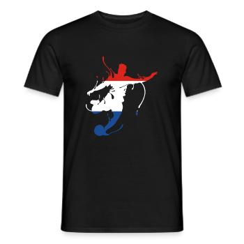 Pays-Bas Drapeau du Championnat du Monde Pays-Bas - T-shirt homme - noir - Devant - AI Model Male 178 light (178cm)