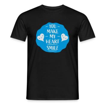 make my heart smile - Männer T-Shirt - Schwarz - Vorne - AI Model Male 178 light (178cm)