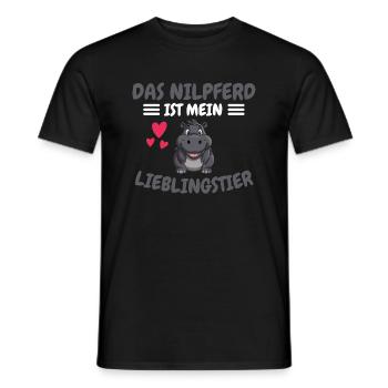 Lieblingstier Afrika Safari Tier Geschenk Nilpferd - Männer T-Shirt - Schwarz - Vorne - AI Model Male 178 light (178cm)