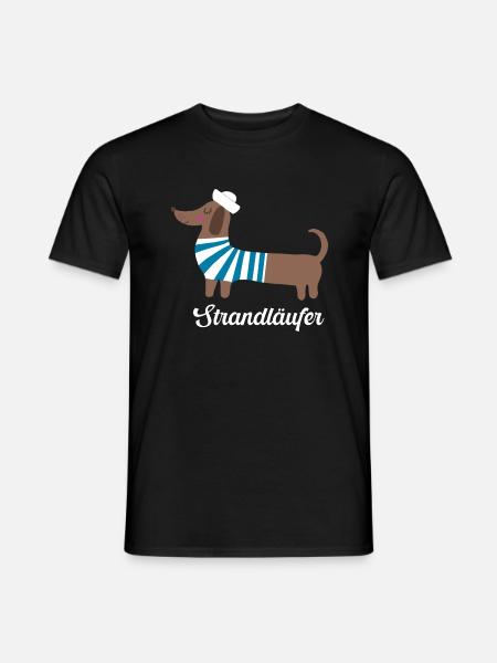 Strandläufer Maritimer Matrosen Sailor Dackel - Männer T-Shirt - Schwarz
