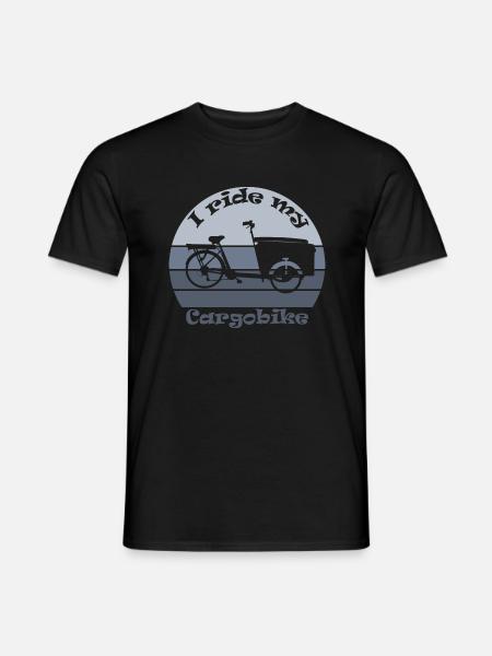 Vélo cargo, vélo cargo, âne, « i ride » - T-shirt homme - noir
